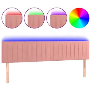 vidaXL Tête de lit à LED Rose 180x5x78/88 cm Velours