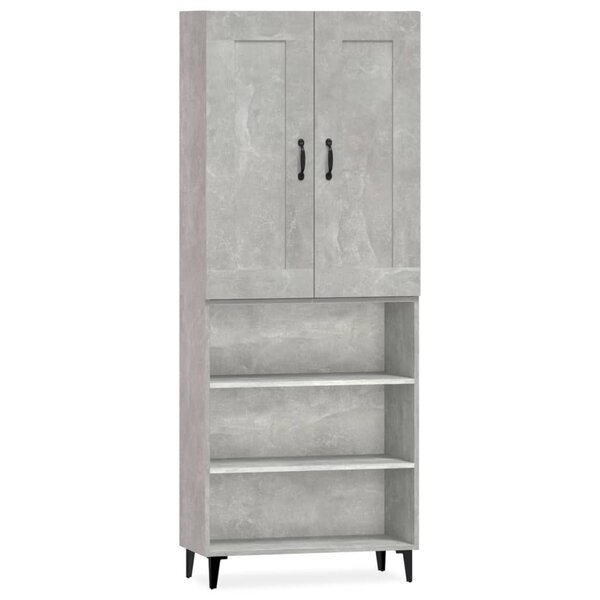 Vidaxl buffet haut gris béton bois d'ingénierie