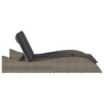 vidaXL Chaise longue avec coussins gris 114x205x73 cm résine tressée