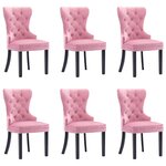 vidaXL Chaises à manger lot de 6 rose velours
