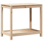vidaXL Table de rempotage avec étagère 82 5x50x75cm bois massif de pin