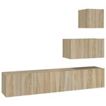 vidaXL Ensemble de meubles TV 4 Pièces Chêne sonoma Bois d'ingénierie