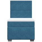 vidaXL Sommier à lattes de lit avec matelas bleu 90x200 cm velours