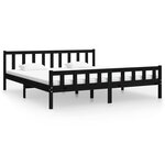 vidaXL Cadre de lit sans matelas noir bois massif 160x200 cm