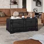 vidaXL Coffre de rangement en bois Large Noir