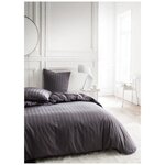 Parure de lit - 240 x 260 cm - 100  Satin de coton - Fusain