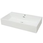 vidaXL Vasque avec trou de robinet en céramique Blanc 76x42 5x14 5 cm