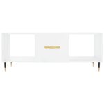 vidaXL Table basse Blanc brillant 102x50x40 cm Bois d'ingénierie