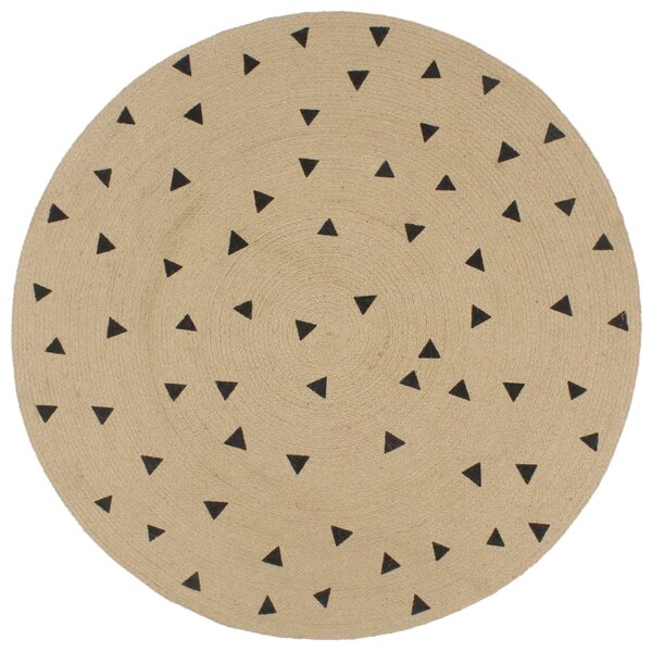 Vidaxl tapis fait à la main jute avec imprimé à triangles 90 cm