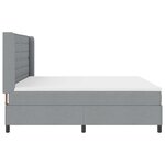 Lit Box Spring vidaXL avec matelas et lumière LED Gris clair 200x200 cm Tissu