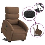 vidaXL Fauteuil inclinable de massage électrique Marron Tissu