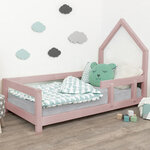 Lit cabane enfant POPPI 120 x 180 rose pastel 1
