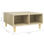 vidaXL Table basse chêne sonoma 60x60x30 cm bois d'ingénierie