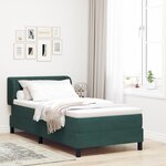 lit à ressort vidaXL avec matelas vert foncé 90x200 cm en velours