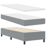 vidaXL Lit à ressort avec matelas & LED Gris clair 90x200 cm Tissu