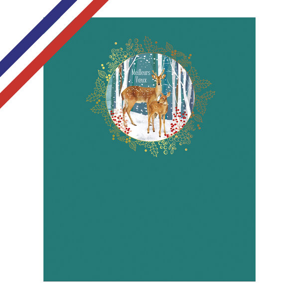 Carte double meilleurs vœux certs