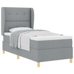 Box Spring VidaXL avec Matelas - Gris clair  90x200 cm  Tissu