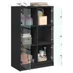 vidaXL Buffet haut avec portes noir 68x37x109 cm bois d'ingénierie