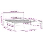 vidaXL Cadre de lit sans matelas blanc bois de pin massif 140x190 cm