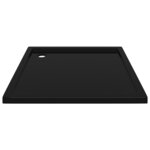 vidaXL Receveur de douche carré ABS Noir 80x80 cm