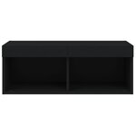 vidaXL Meuble TV avec lumières LED noir 80x30x30 cm