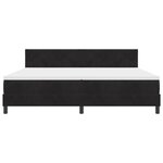 Lit Box Spring vidaXL avec Matelas et LED Noir 200x200 cm Velours