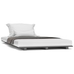 vidaXL Cadre de lit Gris 90x190 cm Bois de pin massif