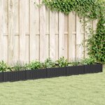vidaXL Jardinière avec piquets noir 362 5x42 5x28 5 cm PP