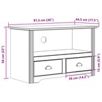 vidaXL Meuble TV avec 2 tiroirs BODO gris bois de pin massif