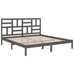 vidaXL Cadre de lit Gris Bois massif 200x200 cm