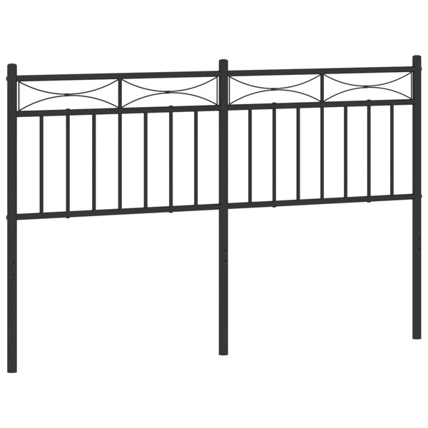 vidaXL Tête de lit métal noir 135 cm