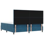 vidaXL Lit à ressort avec matelas et banc bleu nuit 200x200 cm velours