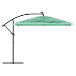 vidaXL Parasol de jardin avec mât en acier vert 290x290x238 cm