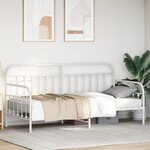 vidaXL Cadre de lit de jour blanc 100x200 cm en acier