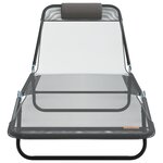 vidaXL Loungeur de soleil pliant avec appui-tête Gris Textilène