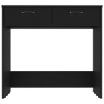 Bureau table poste de travail meuble d'ordinateur informatique étude 80 x 40 x 75 cm Aggloméré noir 02_0023921