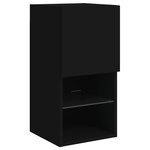 vidaXL Meuble TV avec lumières LED noir 30 5x30x60 cm