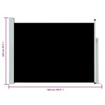 vidaXL Auvent latéral rétractable de patio 100x500 cm Noir