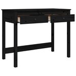 vidaXL Bureau avec tiroirs Noir 100x50x78 cm Bois massif de pin