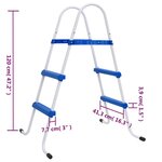 vidaXL Échelle de piscine Bleu et blanc 84 cm Acier