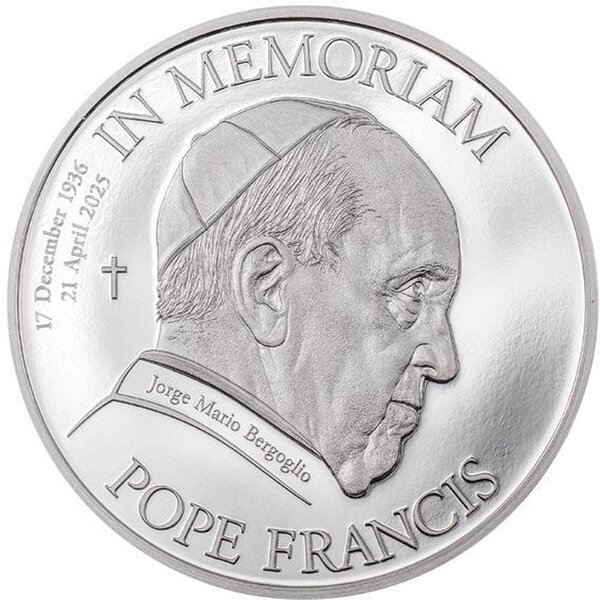 Pièce de monnaie en Argent 5 Dollars g 31.1 (1 oz) Millésime 2025 IN MEMORIAM POPE FRANCIS
