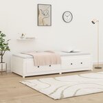 vidaXL Lit de jour Blanc 75x190 cm Petit simple Bois de pin massif