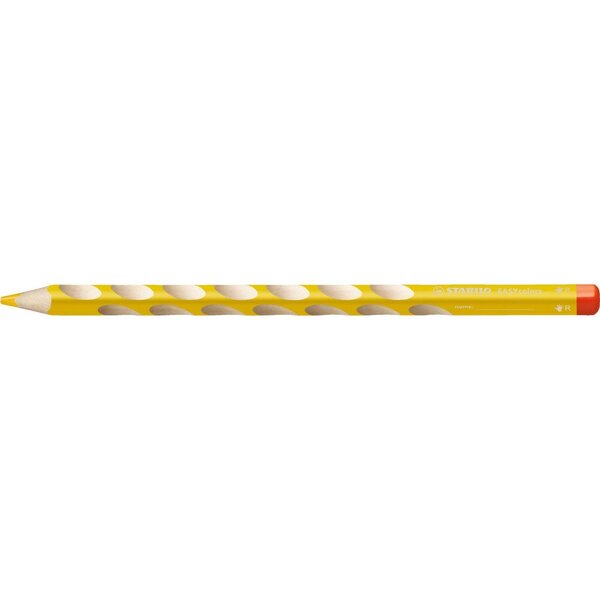 Crayon de couleur ergonomique easycolors droitier jaune x 12 stabilo