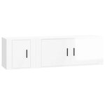 vidaXL Ensemble de meubles TV 2 Pièces blanc brillant bois d'ingénierie