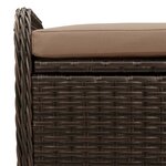 vidaXL Banc de rangement et coussin marron 80x51x52 cm résine tressée