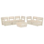 Salon de jardin meuble d'extérieur ensemble de mobilier palette 6 pièces bois d'épicéa imprégné 02_0018457