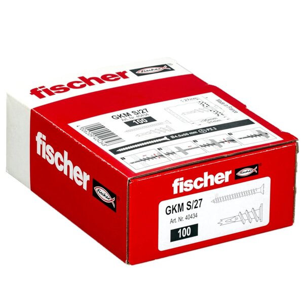 Fischer fixations métalliques de plaque de plâtre avec vis 100 pcs