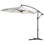 Parasol déporté octogonal inclinable manivelle pied acier Ø 3 x 2 5H m crème