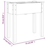 vidaXL Jardinière sur roues avec doublure gris 71x37x80 cm bois sapin