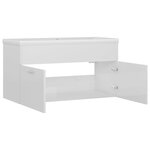 vidaXL Armoire d'évier avec lavabo intégré Blanc brillant